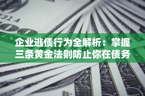 北京企业逃债行为全解析：掌握三条黄金法则防止你在债务乱局中“踩雷”